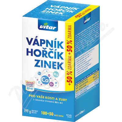 Vitar Vpnk+hok+zinek+vit. D3+K1 tbl. 100+50