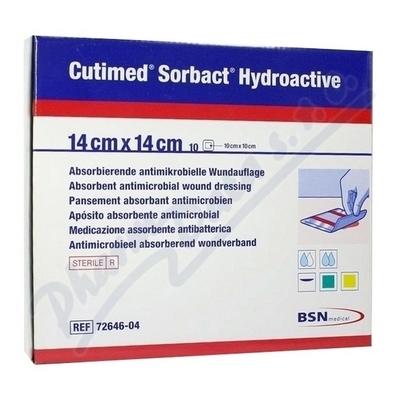 Cutimed Sorbact Hydro antim. hydr. kr. 14x14cm 10ks