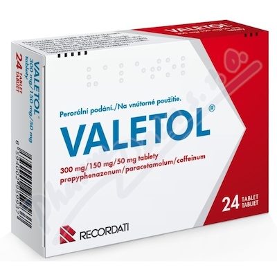 Valetol 300mg-150mg-50mg tbl. nob. 24