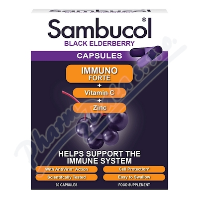 SAMBUCOL Immuno Forte + vitamin C + zinek tob. 30