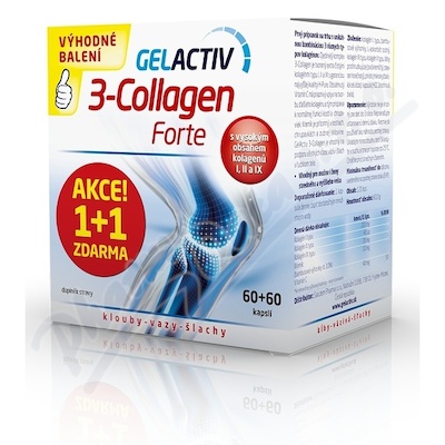 GelActiv 3-Collagen Forte cps. 60+60 Zdarma