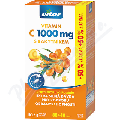Vitar Vitamin C 1000mg+rakytník tbl. 120