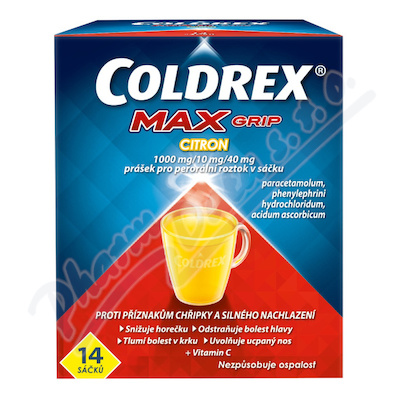 Coldrex MAXGrip Citron 1000mg-10mg-40mg sol. 14 I
