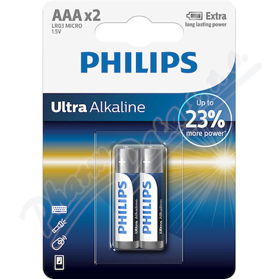 Baterie Ultra Alkaline AAA PHILIPS LR03E2B-10 2ks