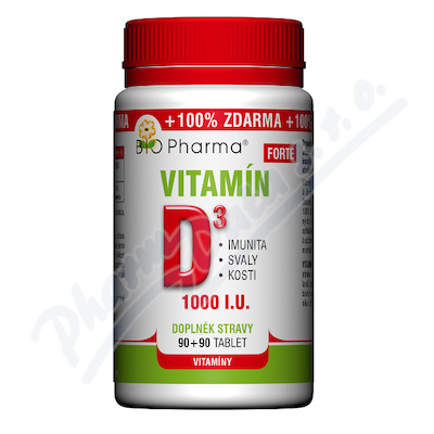 Vitamn D3 Forte 1000 I. U.  tbl. 90+90 Bio-Pharma