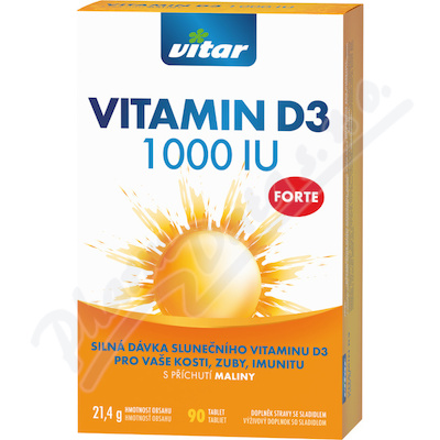 Vitar Vitamin D3 Forte 1000 IU tbl. 90