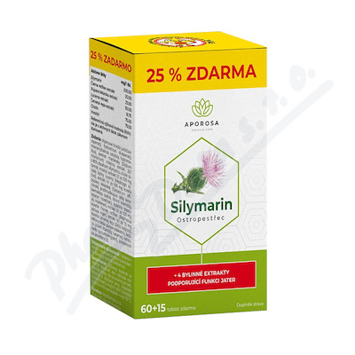 APOROSA Ostropestec (Silymarin 200mg) tbl. 60+15
