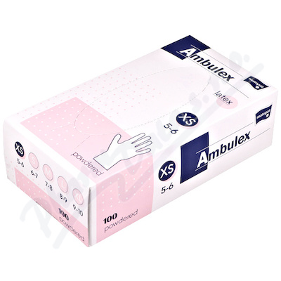 Ambulex Latex rukavice pudrovan XS 100ks