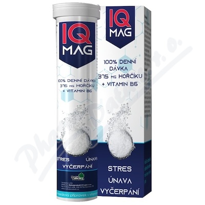 IQ Mag 375mg hořčíku + vit. B6 šumivé tablety 20ks
