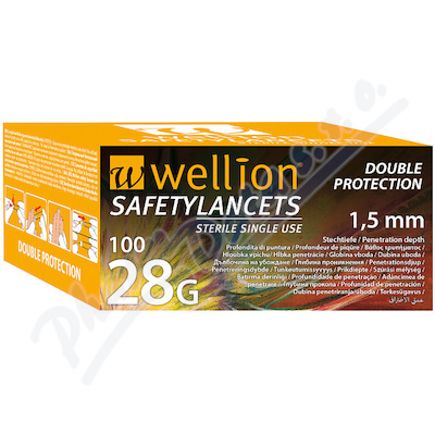 Wellion Safety Lancets jednoráz. bezp. jeh. 28G 100ks