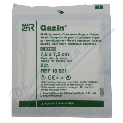 Gza hydrofil. skl. kompr. ster. Gazin 7. 5x7. 5cm-100ks