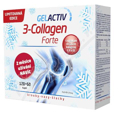 GelActiv 3-Collagen Forte cps. 120+60 Dárkové 2022