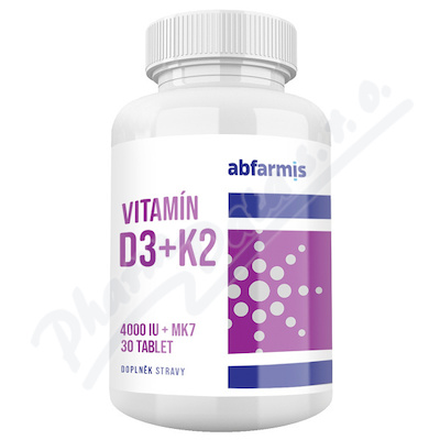 Abfarmis Vitamín D3+K2 4000IU+MK7 tbl. 30
