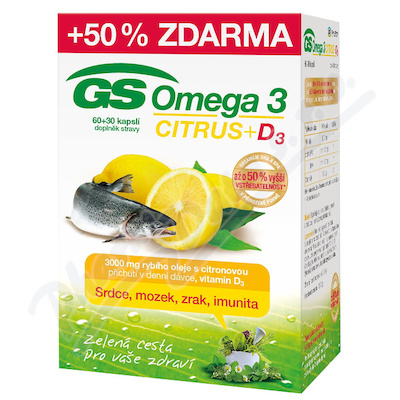 GS Omega 3 Citrus+D3 cps. 60+30 ČR-SK