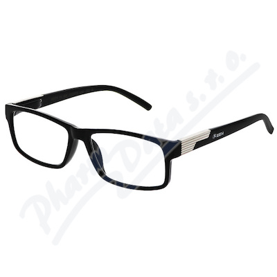 Brýle čtecí +2. 50 černé s kovovým doplňkem FLEX