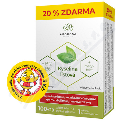 APOROSA Kyselina listov+B12+B6 tbl. 100+20