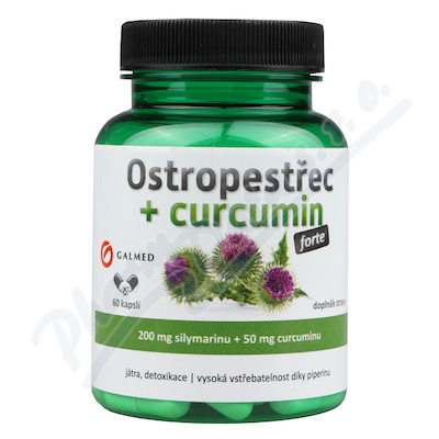 Ostropestec+curcumin forte cps. 60 Galmed