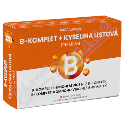 MOVit B-Komplet+Kyselina listová PREMIUM tbl. 30