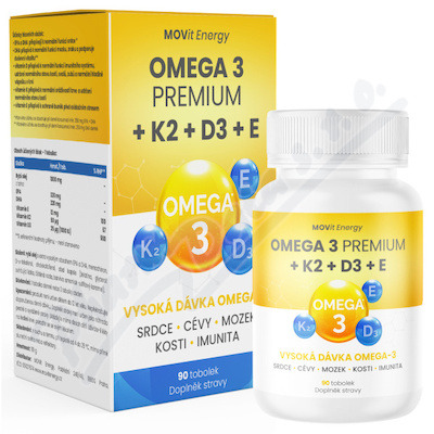 MOVit Omega 3 Premium+K2+D3+E tob. 90