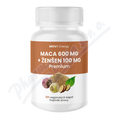 MOVit Maca 600 mg+Ženšen 100mg PREMIUM cps. 120
