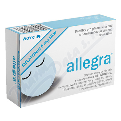 allegra MELATONIN 6mg NEW 30 pastilek