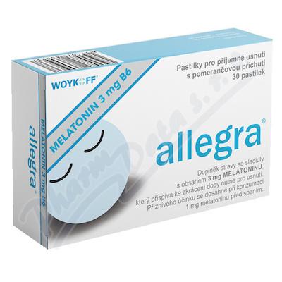 allegra MELATONIN 3mg B6 30 pastilek