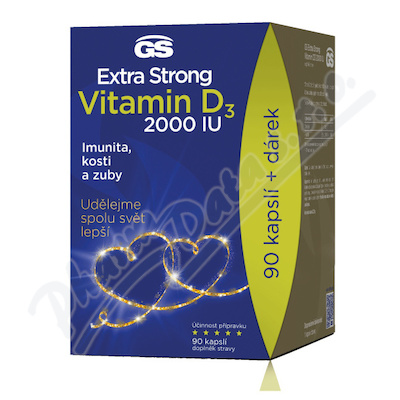 GS Extra Strong Vit. D3 2000 IU cps. 90 drek 2022