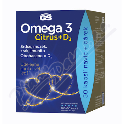 GS Omega 3 Citrus+D cps. 100+50 dárek 2022 ČR-SK
