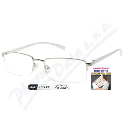 Brýle na PC Blue Protect bílé dioptrické +2. 00