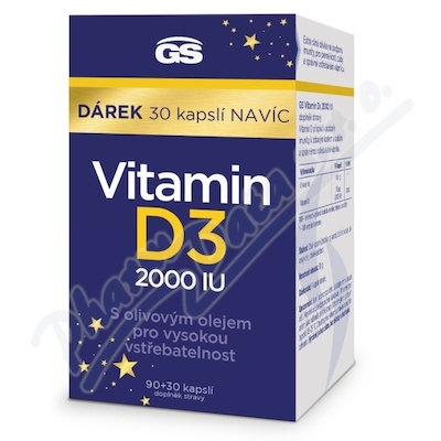 GS Vitamin D3 2000 IU cps. 90+30 drek 2023