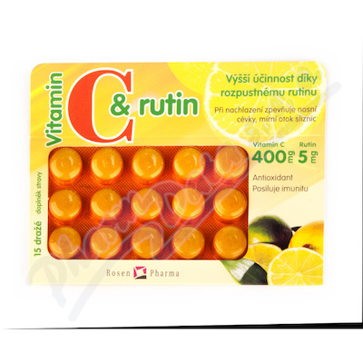 Rosen Vitamín C+rutin 400mg drg. 15